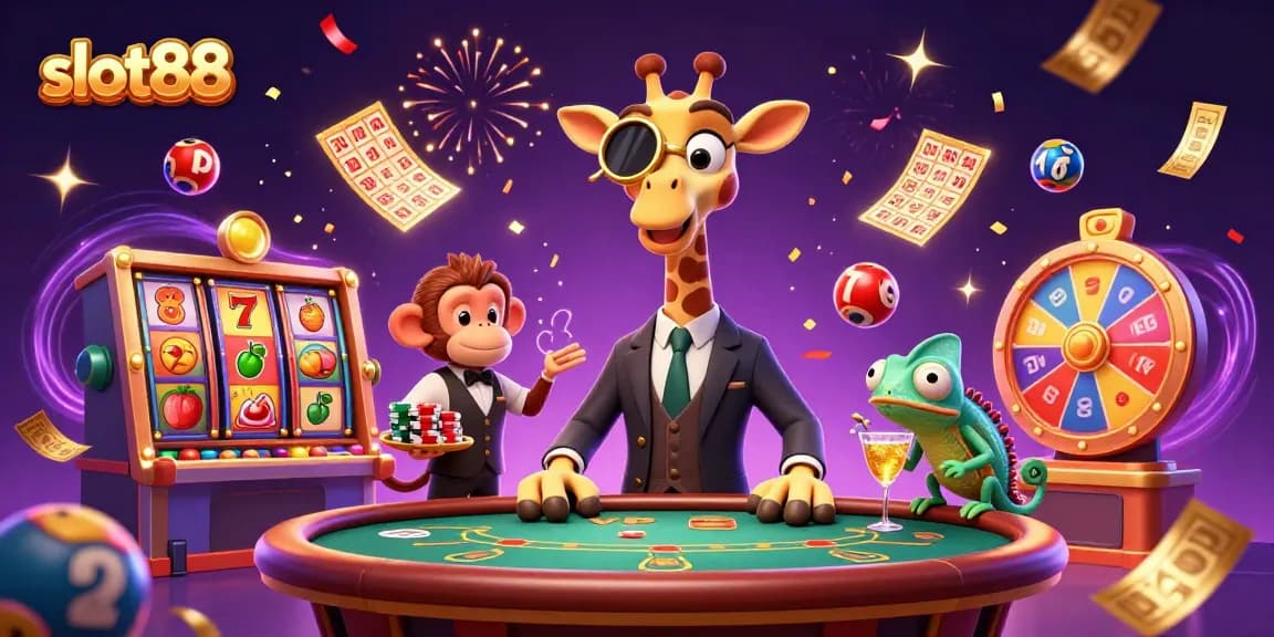 Slot88 membawa Anda ke dunia slot dengan kemewahan gambar dan karakter menawan dalam ilustrasi 3D yang dinamis.