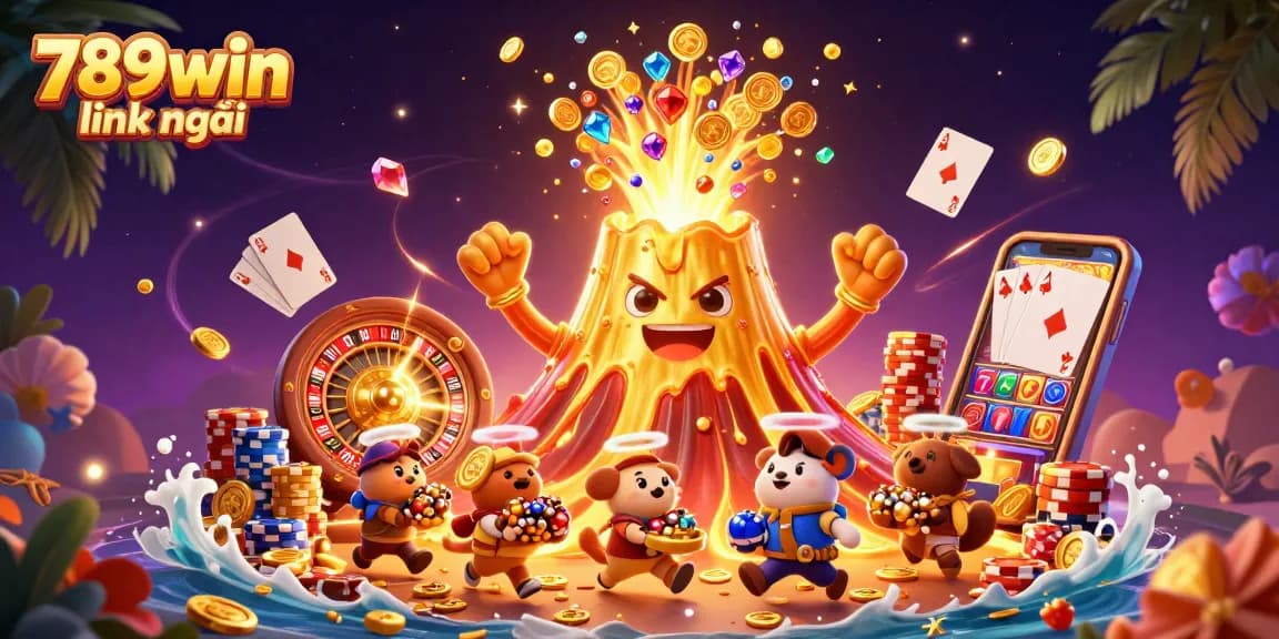 Experience the thrill of winning at 789win link mới with exciting slots and casino games in a vibrant 3D scene.