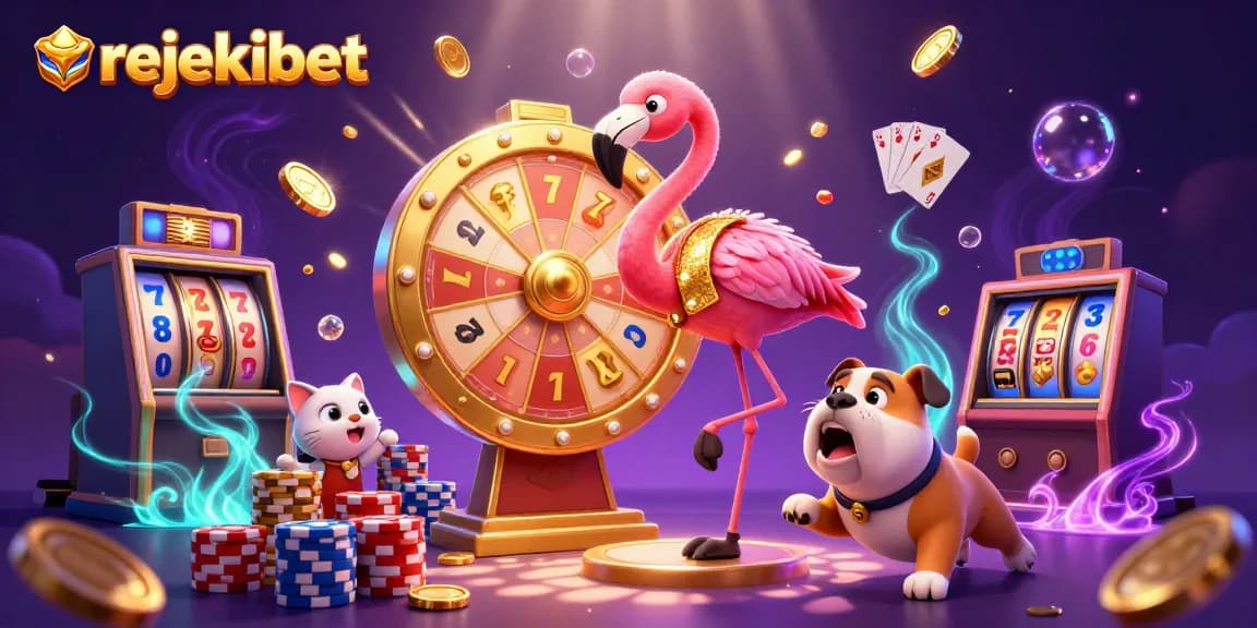 Experience rejekibet with a thrilling 3D scene featuring game show characters and casino elements.