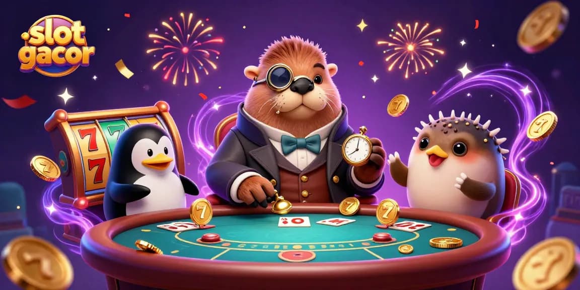 Experience exciting slot gacor wins with a vibrant underwater casino scene featuring playful characters.