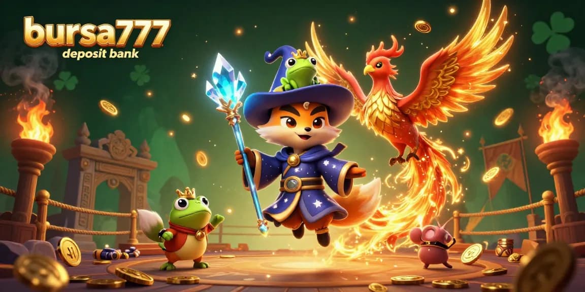 Experience thrilling slot gameplay with bursa777 deposit bank at this vibrant 3D casino illustration.