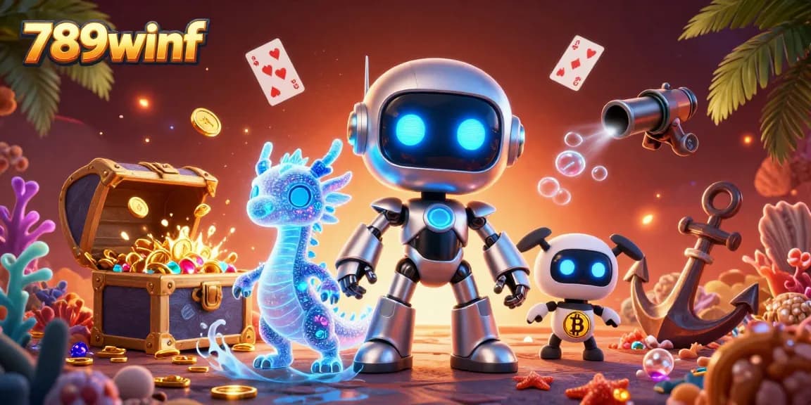 Experience thrilling gameplay at 789winf with vibrant characters and casino elements in a stunning illustration.