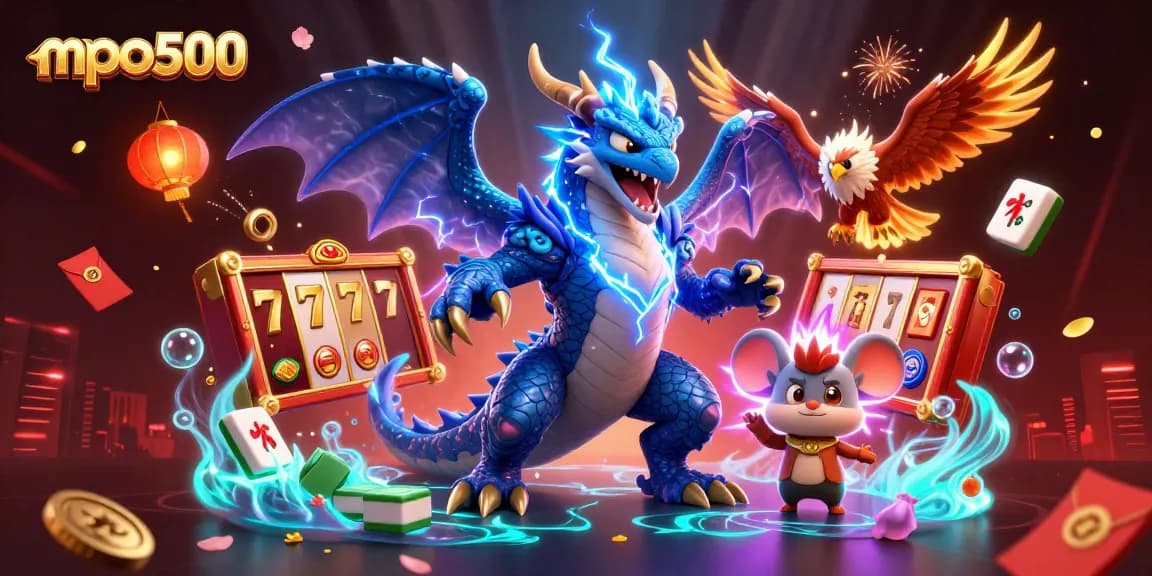 Engage with mpo500 through vibrant slots and lucky symbols in a rich 3D illustration.