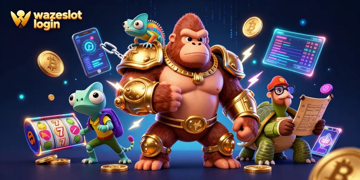 Experience the thrill of wazeslot login with vibrant 3D characters and dynamic gaming elements.
