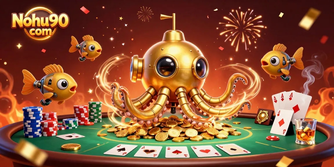 Engage in thrilling play at Nohu90 com with vibrant slot machines and golden coins!