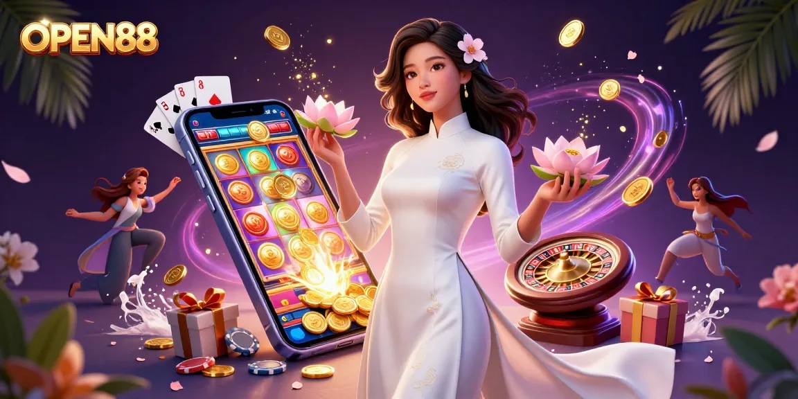 Engage with OPEN88 for immersive gaming experiences, featuring traditional themes and vibrant casino elements.