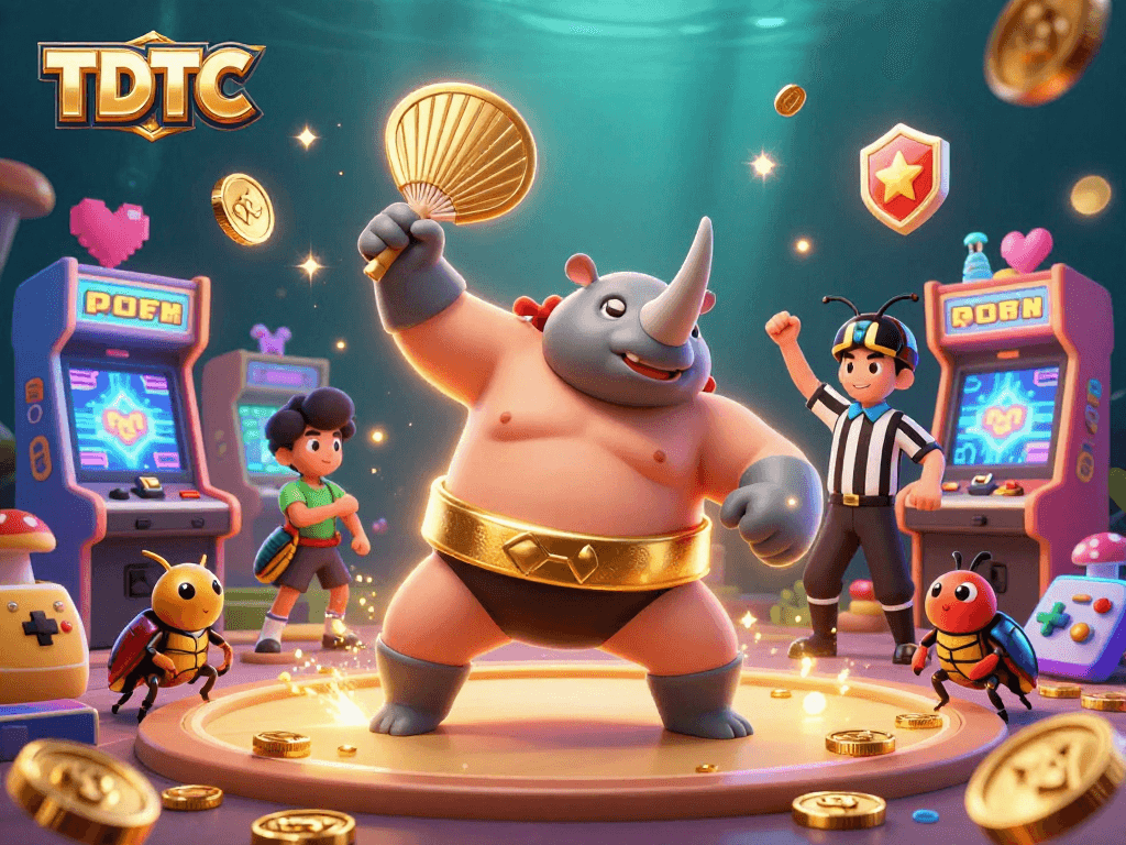 TDTC game strategy feature showing colorful beetle characters and casino elements