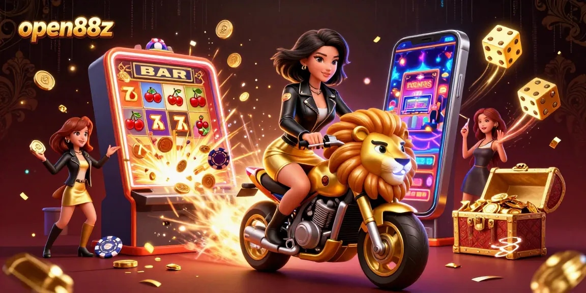 Join the excitement at open88z with our glamorous casino-themed illustration, showcasing thrilling gameplay.