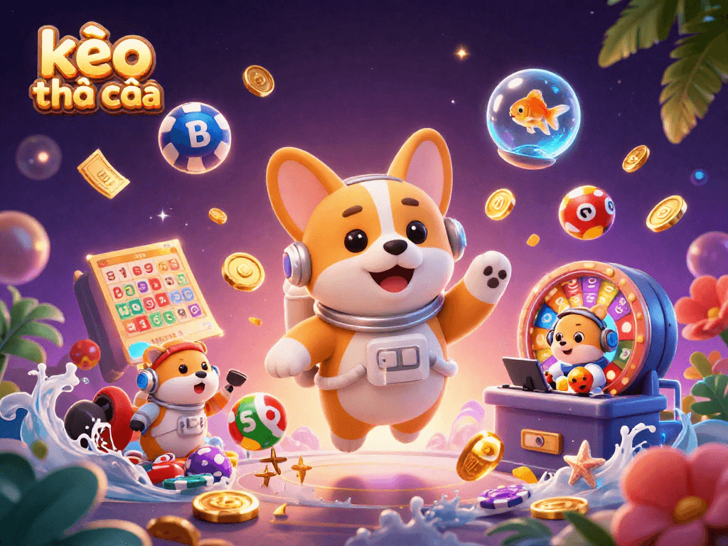 Join kèo nhà cái as the astronaut corgi navigates a thrilling space casino adventure.