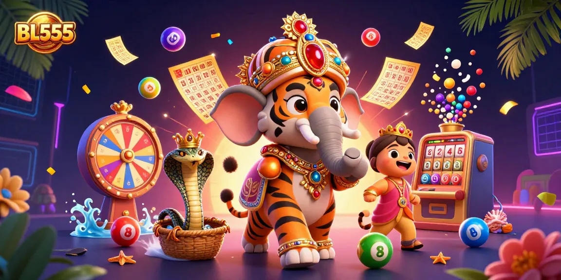Experience exhilarating lottery action at BL555 with vibrant elements and a winning environment.