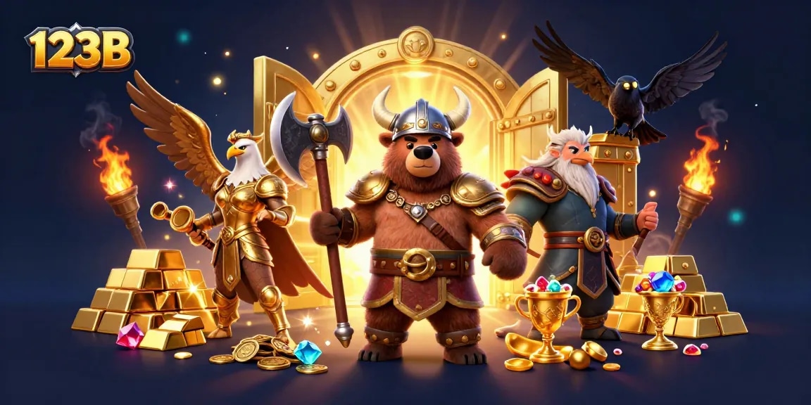 Experience thrilling gameplay at 123B with Viking-themed characters amidst golden treasures.