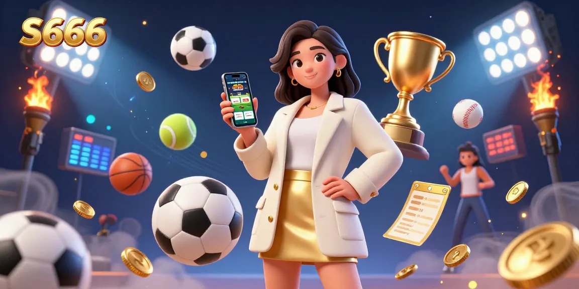 S666 showcases an interactive sports betting experience with engaging casino visuals and dynamic elements.