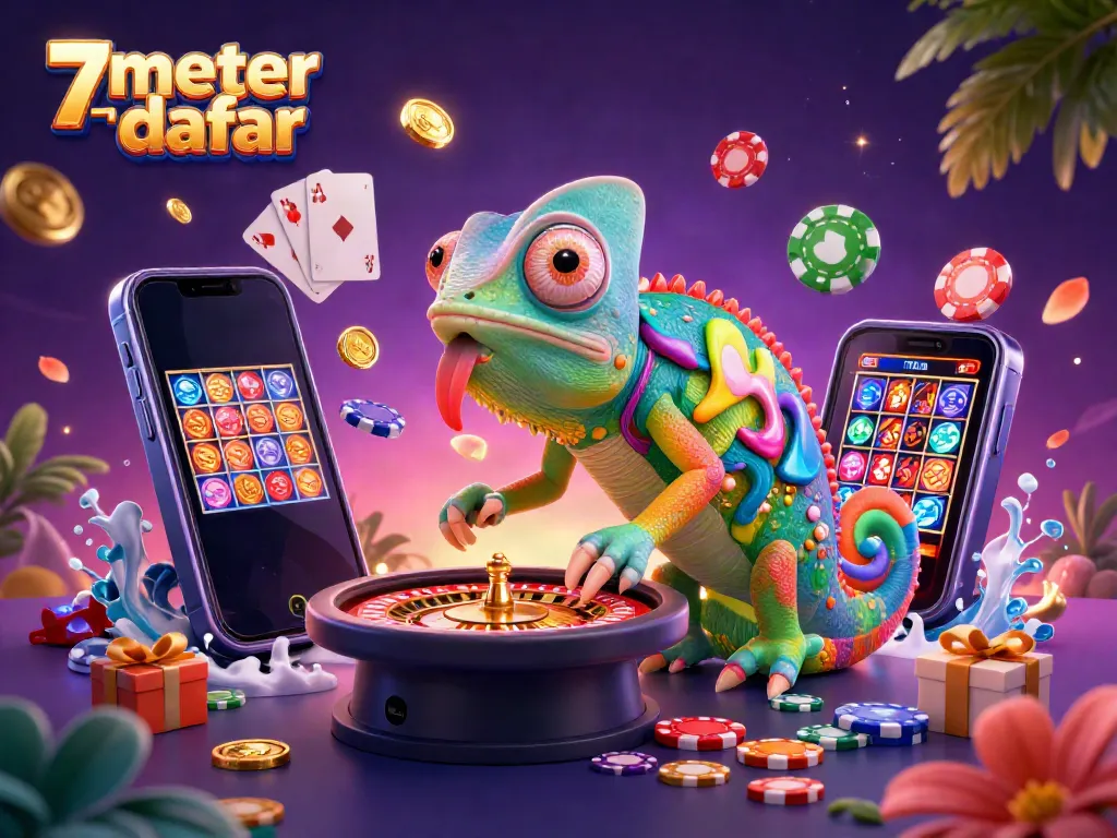 Engage with 7meter daftar at a vibrant chameleon casino, capturing the thrill of betting.
