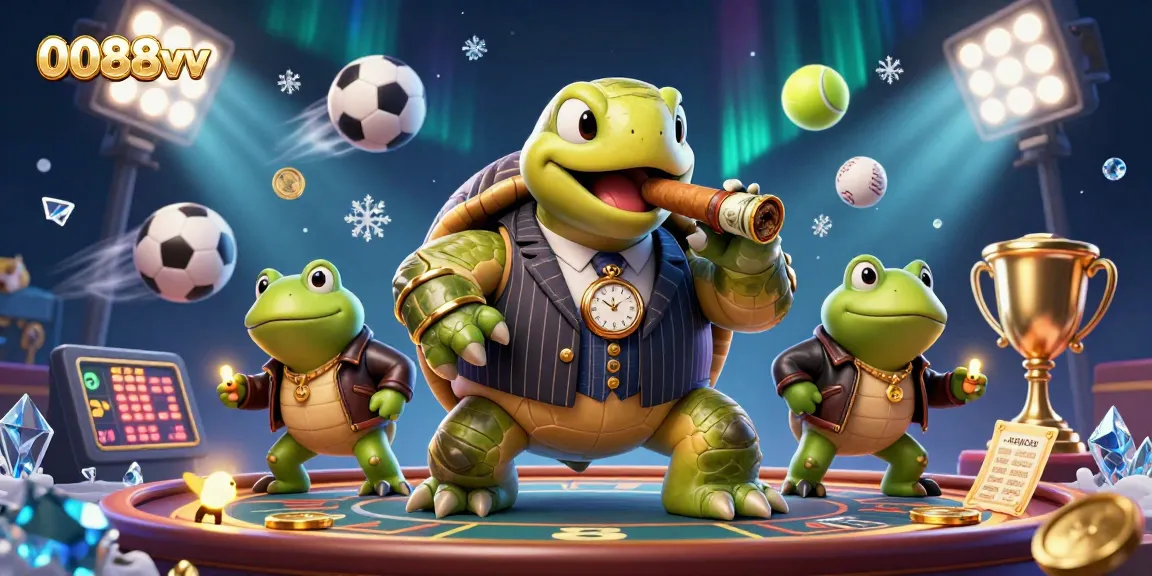 Experience thrilling gaming at 0088vv with a vibrant, dynamic casino scene and engaging characters.