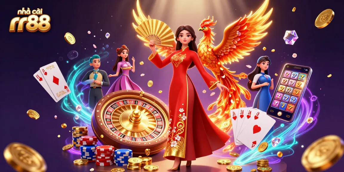 Experience the vibrant thrill of nhà cái rr88 with casino elements and enchanting visuals.