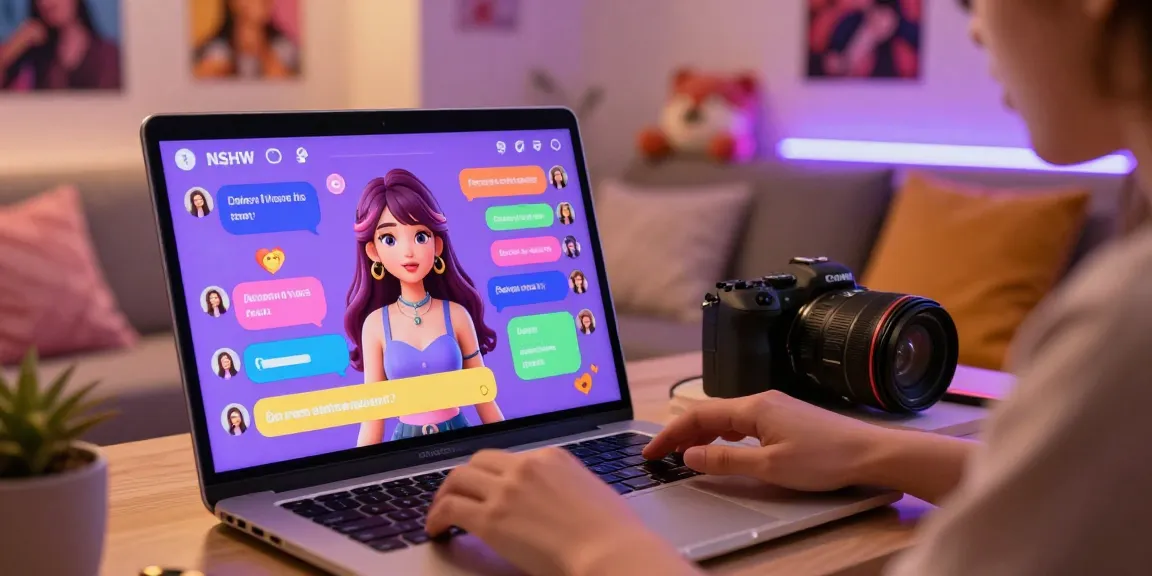 Engaging NSFW AI girlfriend interaction on a digital platform, customizable avatars, cozy atmosphere.