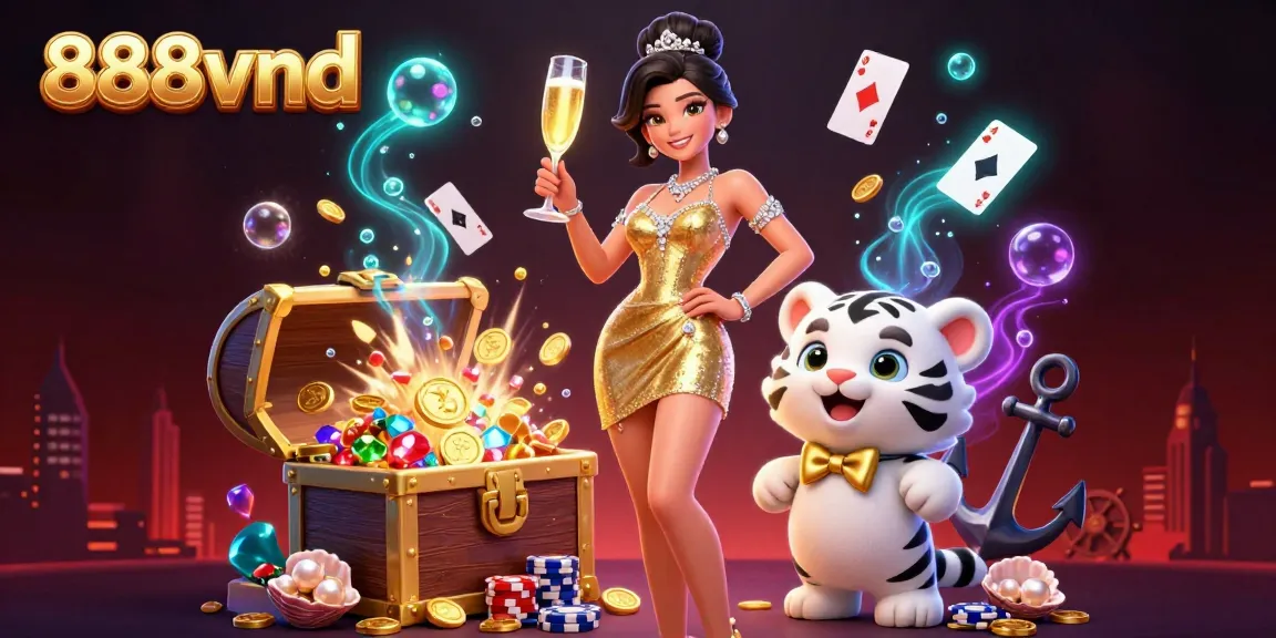 Join the fun with 888vnd as you celebrate with vibrant casino imagery and exciting winnings.