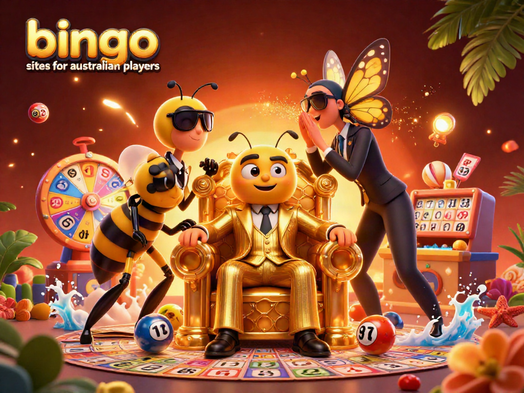 Play exciting games at bingo sites for australian players with vibrant bingo cards and numbered balls.
