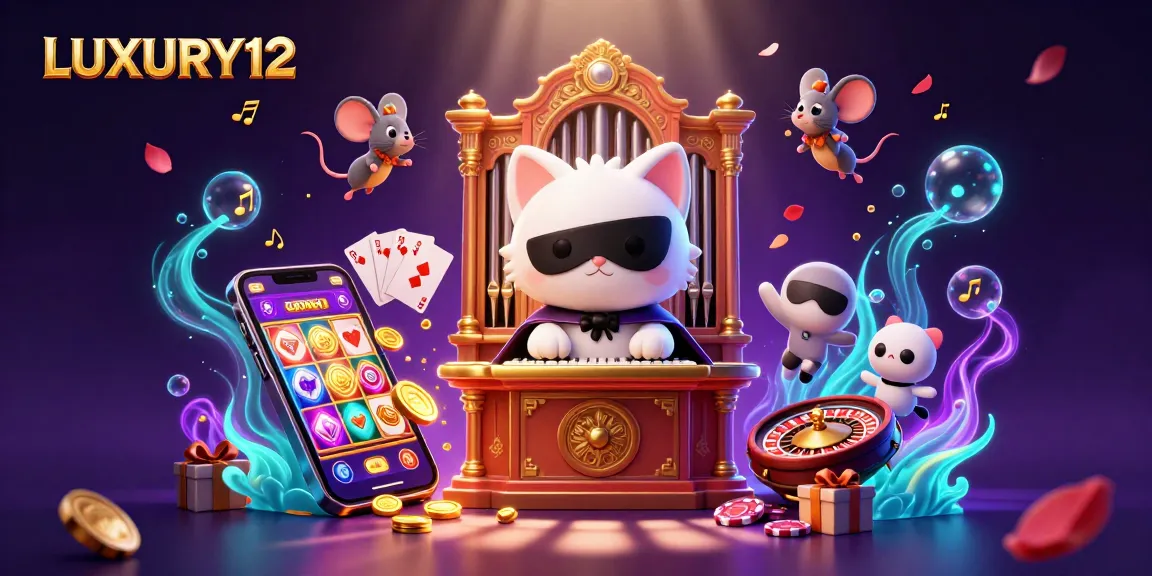 LUXURY12 spins winning slot games with vibrant casino action from a mystical cartoon scene.