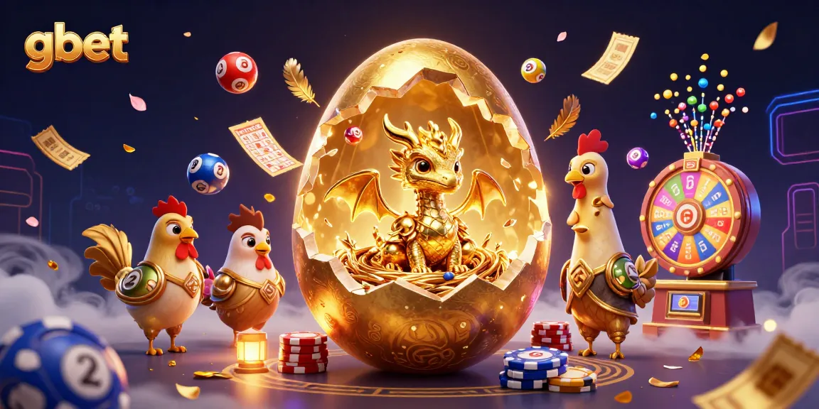 Bet on gbet with vibrant lottery elements and a golden dragon in a thrilling casino scene.