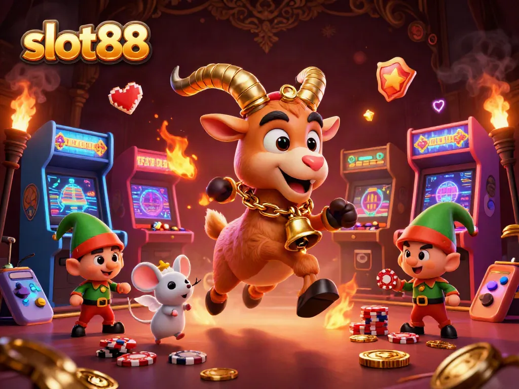 Serunya bermain slot88 dengan karakter fantasi di kasino extravagant bertema liburan.