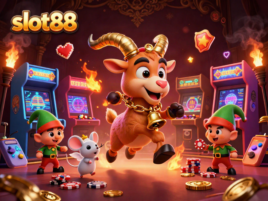 Serunya bermain slot88 dengan karakter fantasi di kasino extravagant bertema liburan.