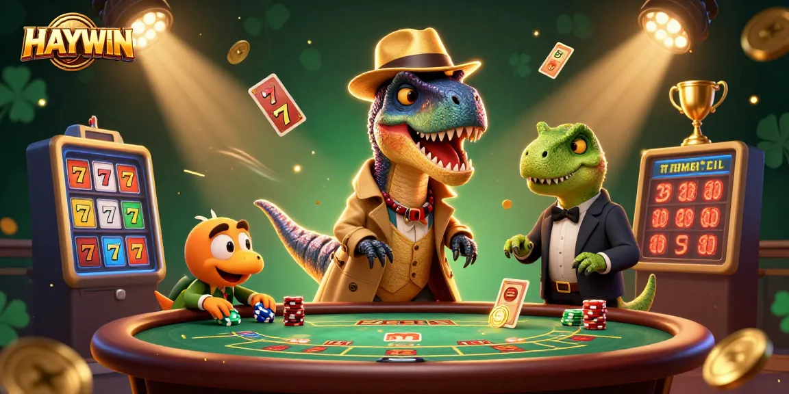 Experience HAYWIN's thrilling slots action with vibrant characters in a dynamic casino scene.