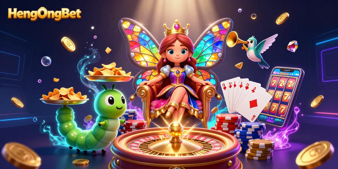 Experience winning moments at HengOngBet with vibrant casino elements and engaging characters.