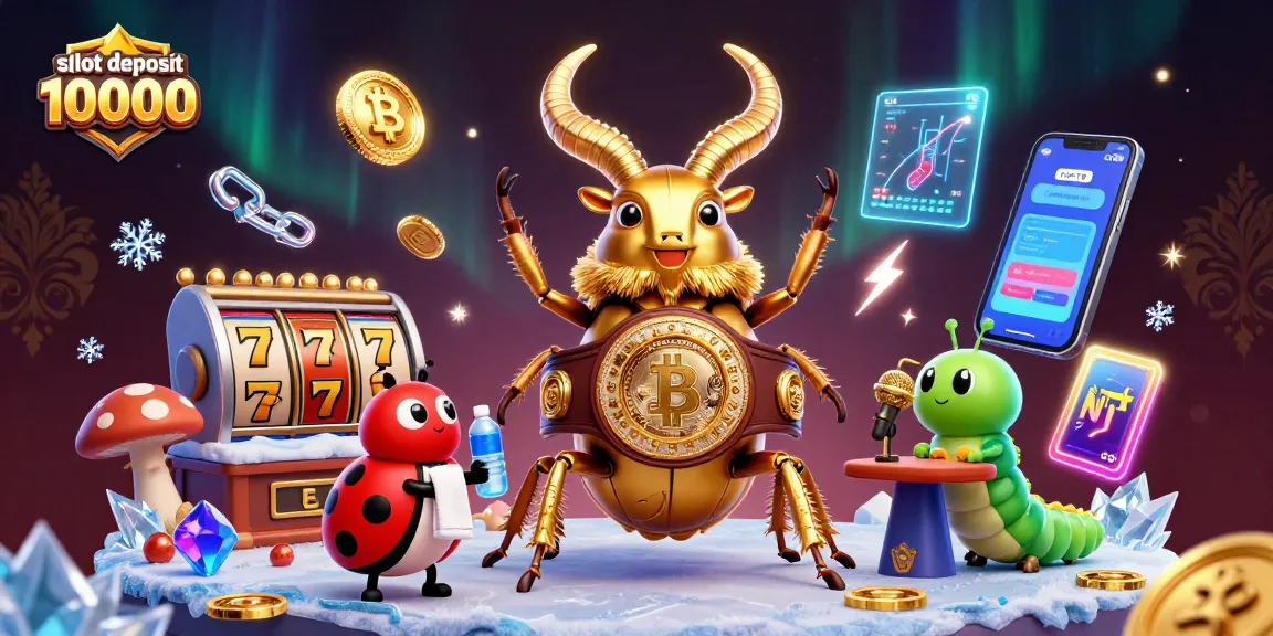 Engage with slot deposit 10000 opportunities in an animated casino showdown featuring a glowing beetle champion.