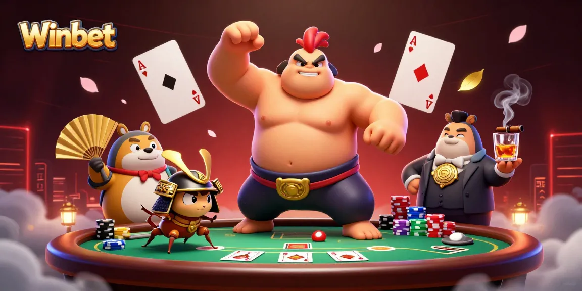 Engage with Winbet's action-packed poker scene featuring iconic characters and dynamic gameplay elements.