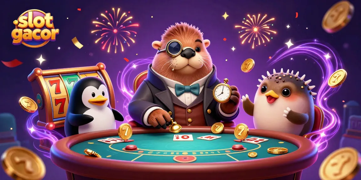 Experience exciting slot gacor wins with a vibrant underwater casino scene featuring playful characters.