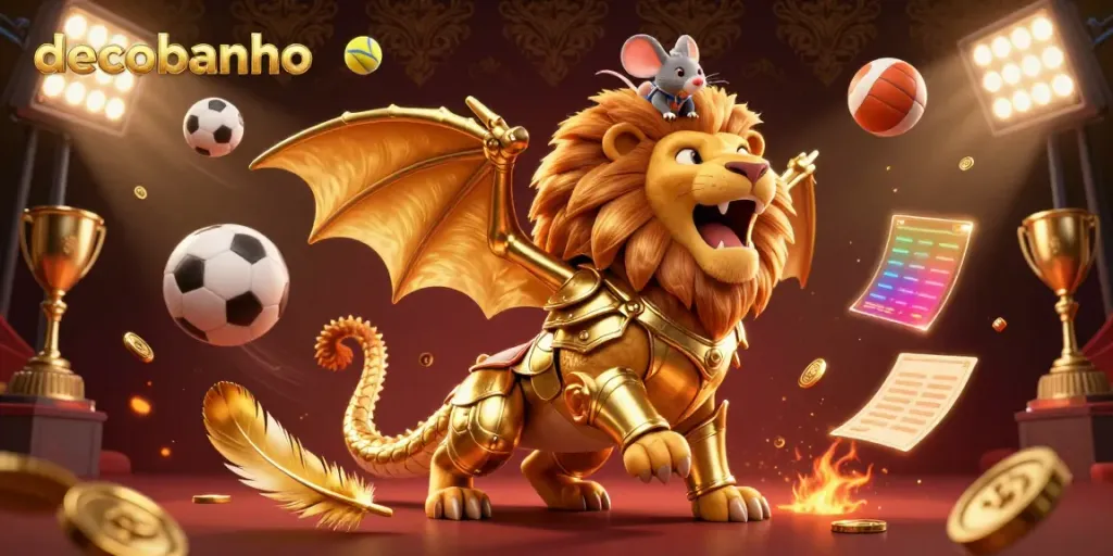 Engage in thrilling gaming experiences with decobanho featuring a chimera creature and dynamic sports elements.
