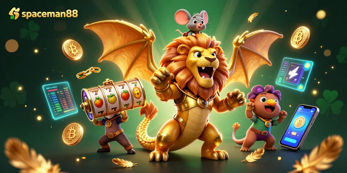 Experience thrilling slots with spaceman88, showcasing golden chimera in an immersive casino scene