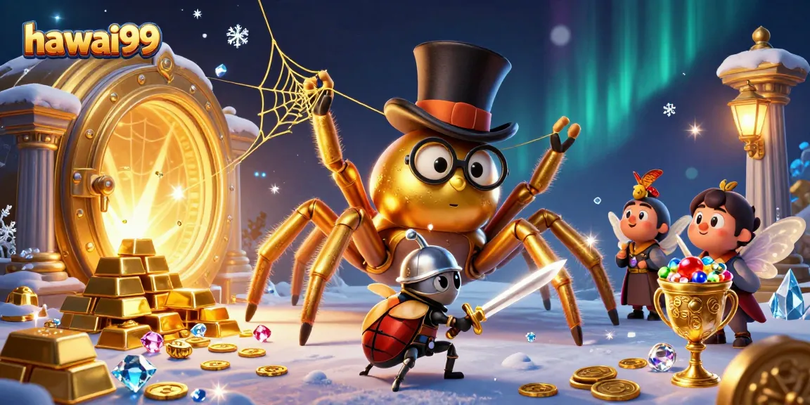 Engage with exciting gameplay at hawai99 featuring a golden tarantula and adventurous beetle knight.