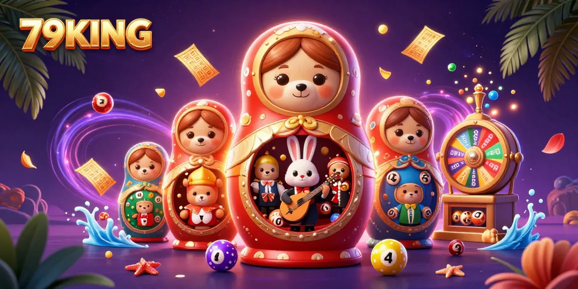 Experience the excitement of 79KING with a vibrant display of animated lottery elements and cheerful casino characters.
