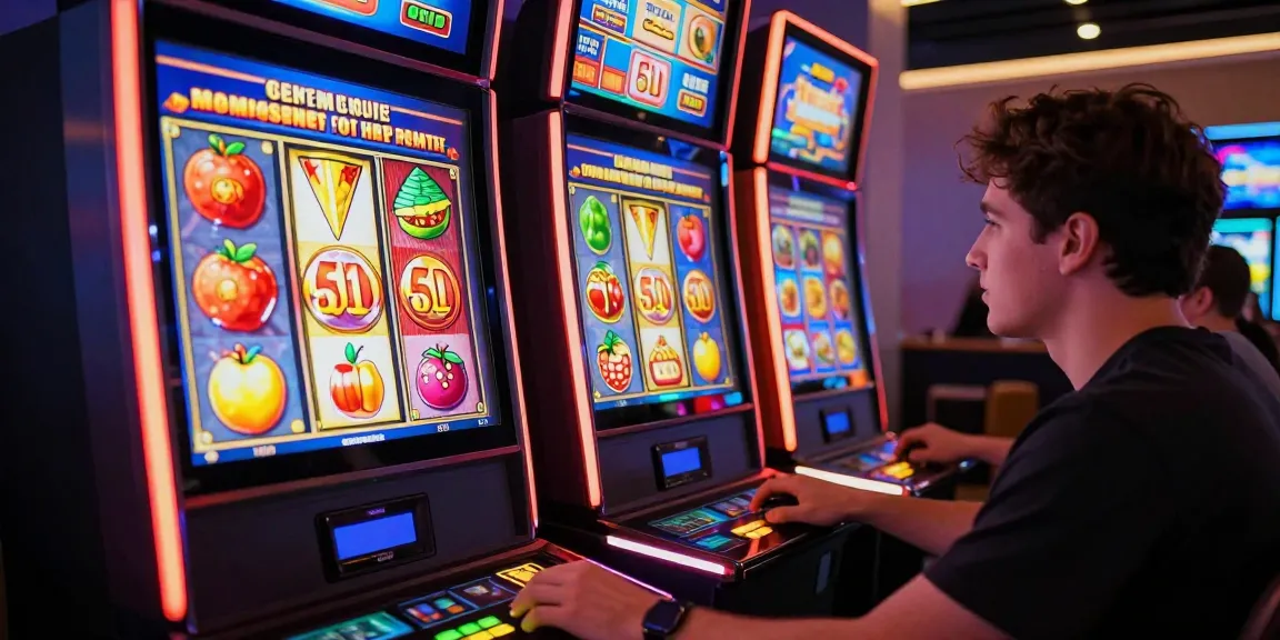 Excited player using king999 online slot machine on a digital device.