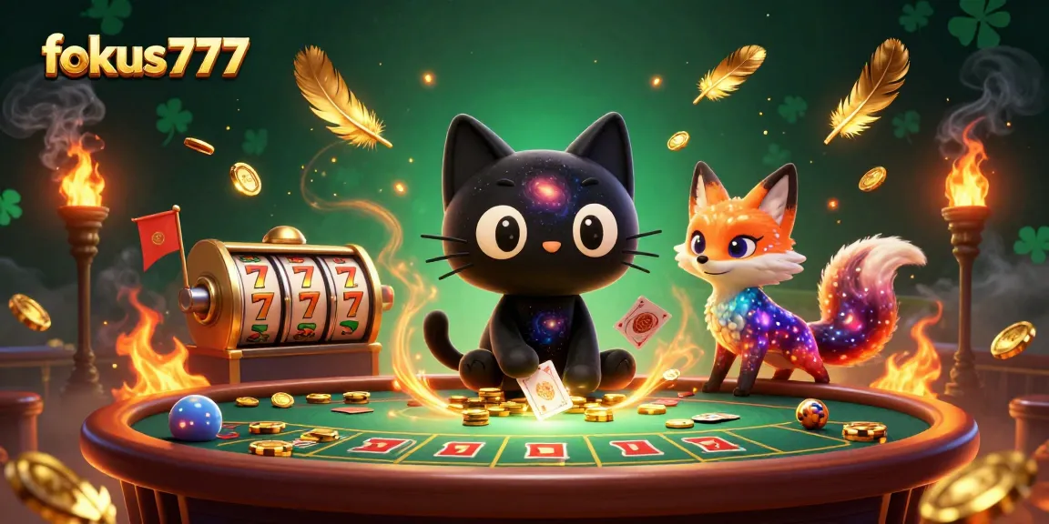 Experience the excitement of fokus777 with a cosmic casino scene featuring vibrant characters and dynamic elements.