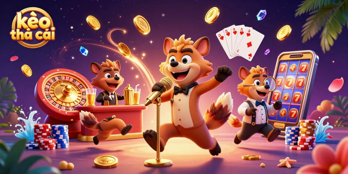 Explore kèo nhà cái dynamics with animated hyenas in a lively casino scene.