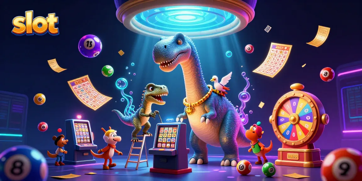 Experience thrilling slot gameplay with animated dinosaurs and vibrant game elements.