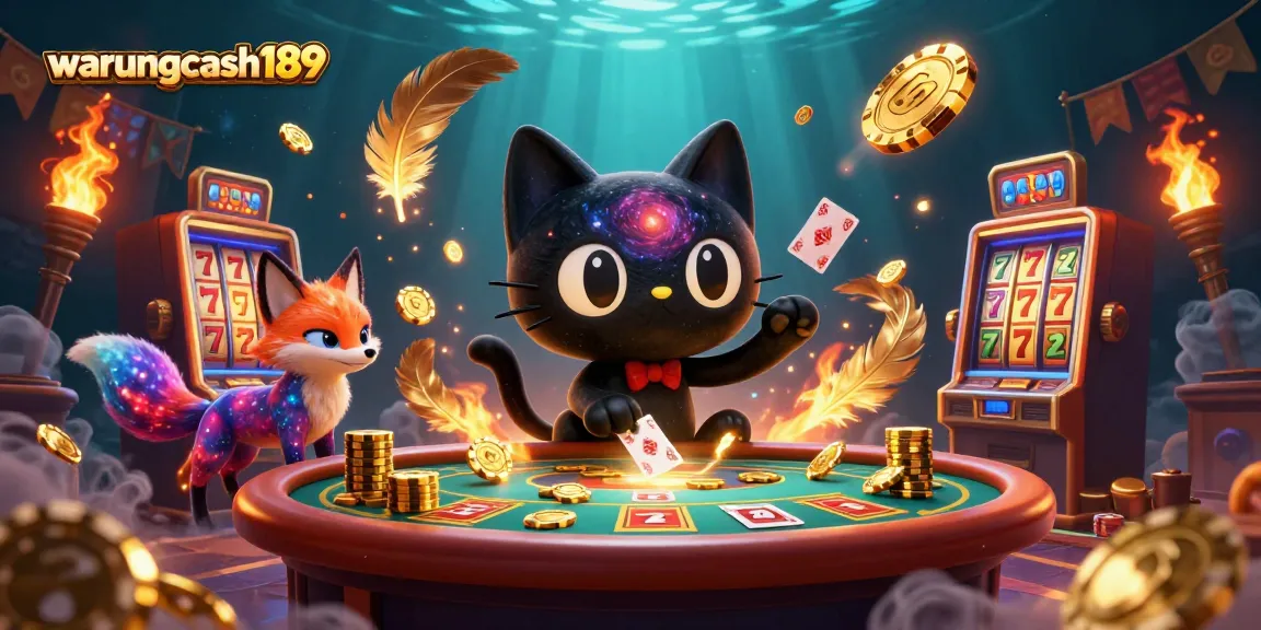 Experience thrilling gameplay with warungcash189 at a cosmic casino with charming characters and vibrant elements.