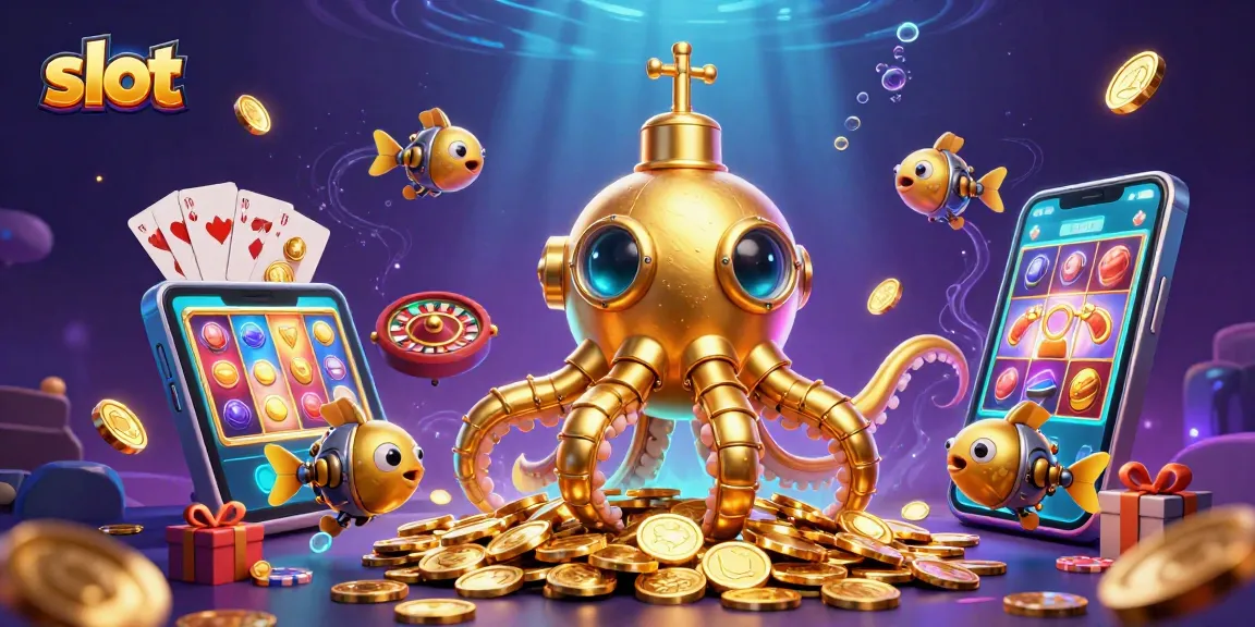 Slot yang menakjubkan dikelilingi oleh koin emas dalam ilustrasi 3D yang dinamis.