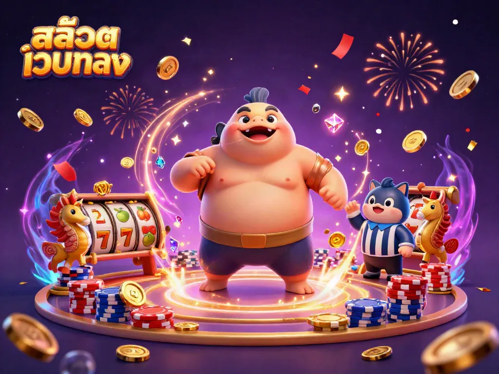 Experience exciting gameplay with สล็อตเว็บตรง featuring a dynamic underwater scene with a fugu fighter, coins, and slot reels.