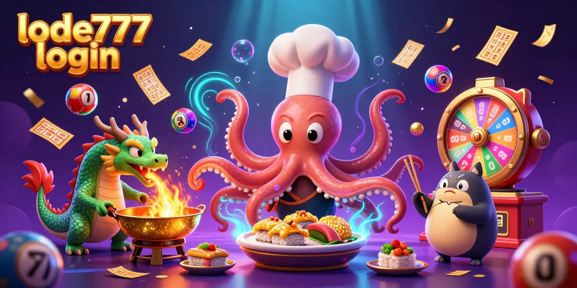 Engage with the exciting lode777 login experience in a vibrant casino scene featuring festive characters and elements.