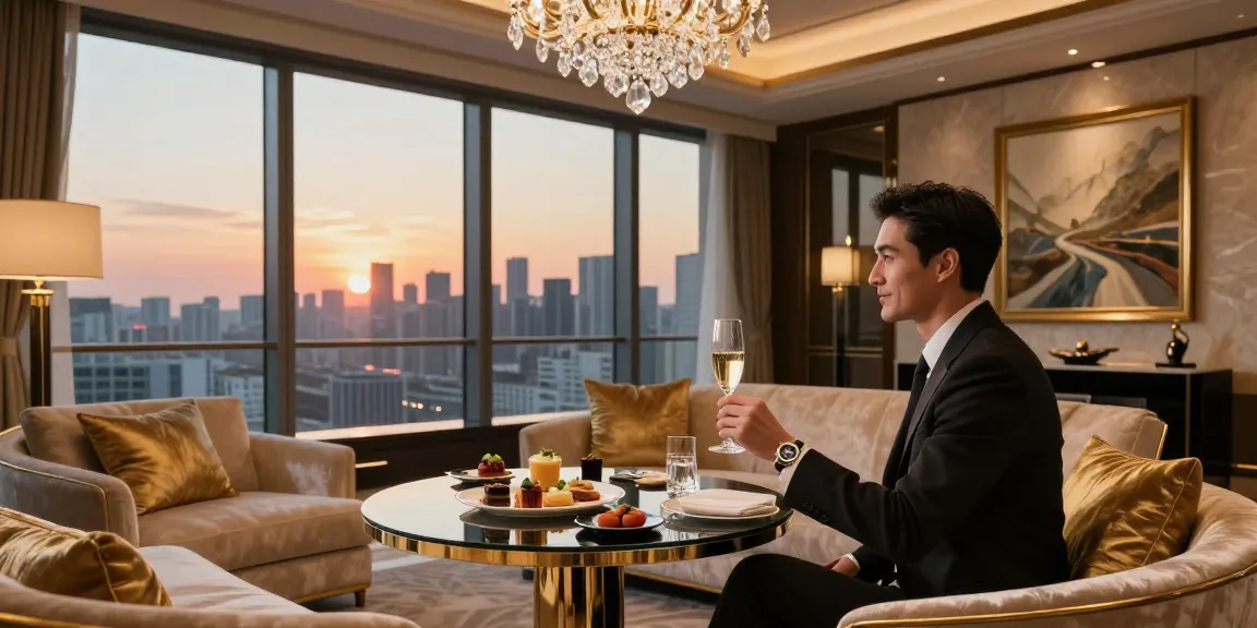 Interior mewah dengan pemandangan kota dari penthouse, menampilkan gaya hidup luxury111.