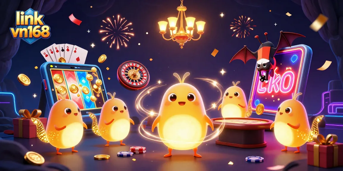 Light up your game with link vn168 as glowworms create a vibrant casino scene.
