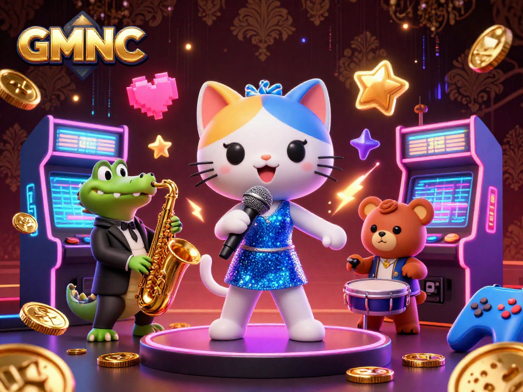 GMNC showcases a vibrant casino scene with a jazz-singer cat and playful animal musicians.