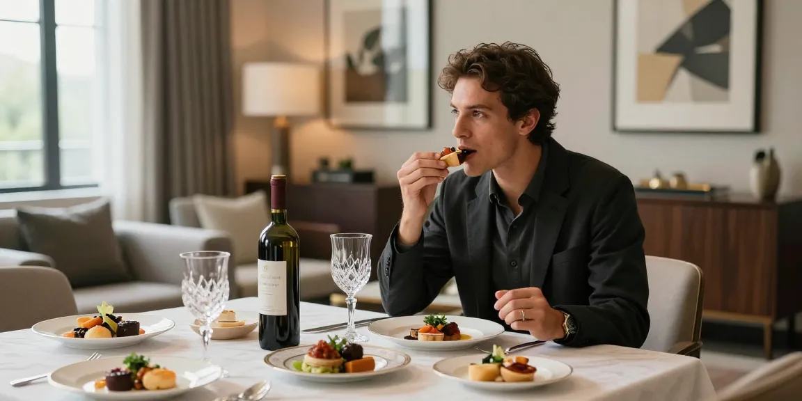 Pengalaman mewah dengan LUXURY 111, set meja elegan dan hidangan gourmet.
