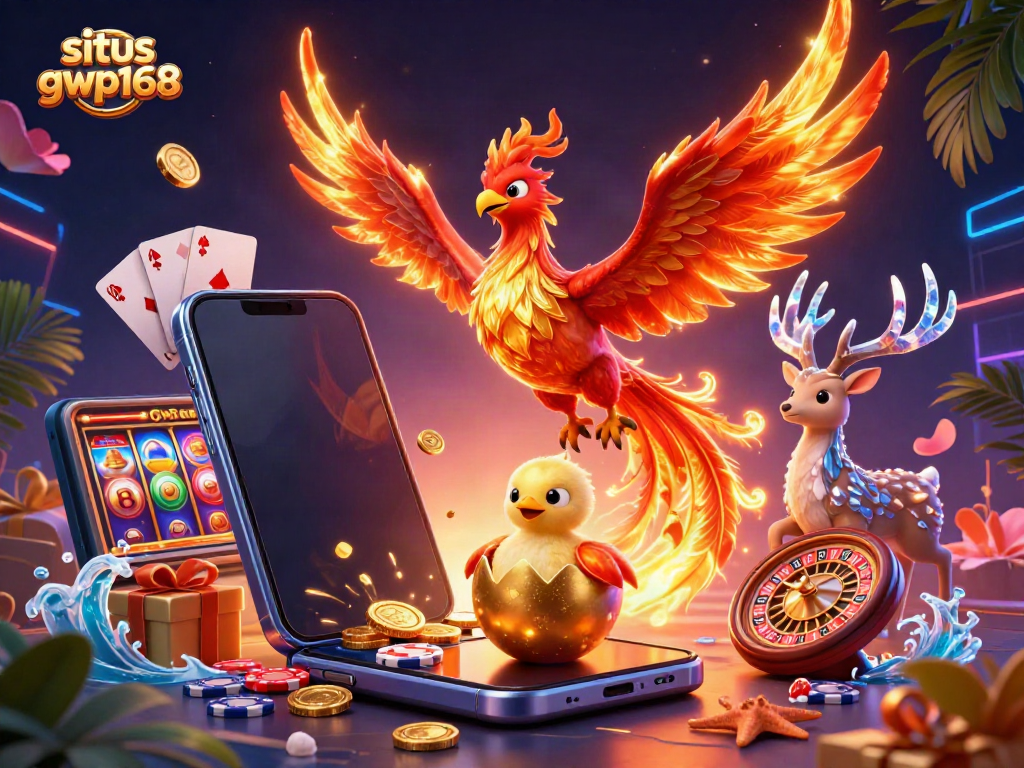 Permainan langsung situs gwp168 dengan phoenix dan stag di pusat kasino virtual.