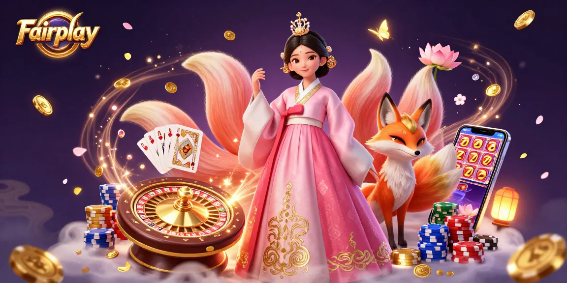 Spin to win with Fairplay's captivating casino illustration featuring vibrant characters.