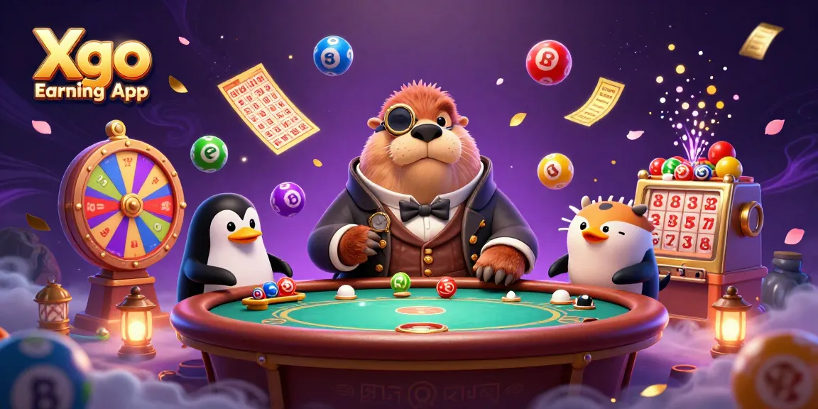 Xgo Earning App showcases a fun underwater poker game with engaging characters and colorful elements.